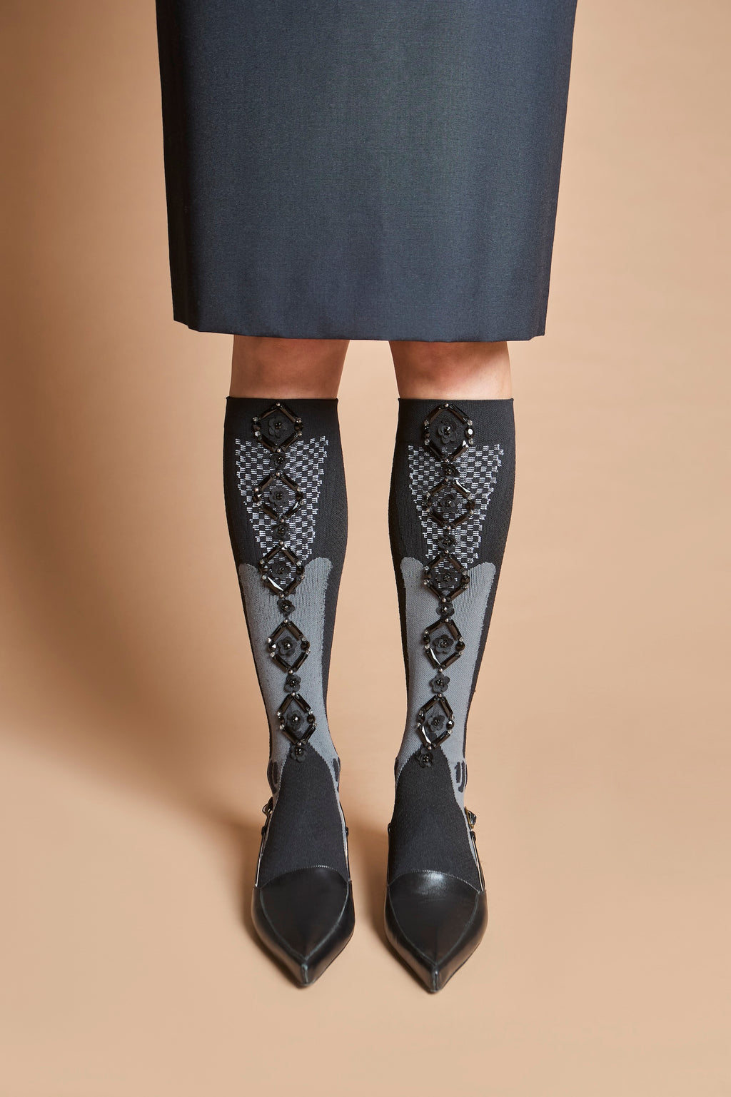 GIA BLACK embroidered socks