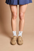 MARA WHITE embroidered socks
